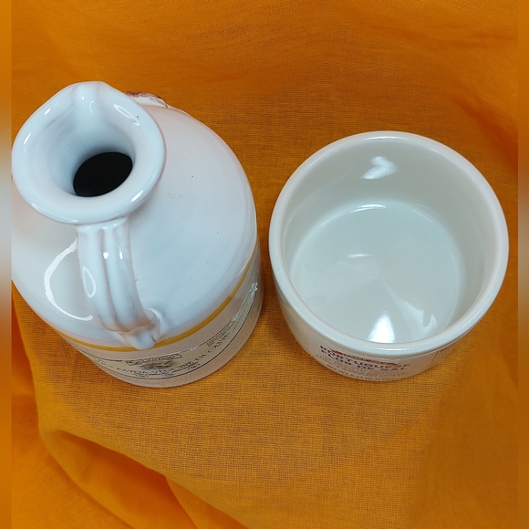 Galantino Handpainted Ceramic Oil Cruet/Trader Joe's Portugese Salt Ceramic Jar - Picture 4 of 10